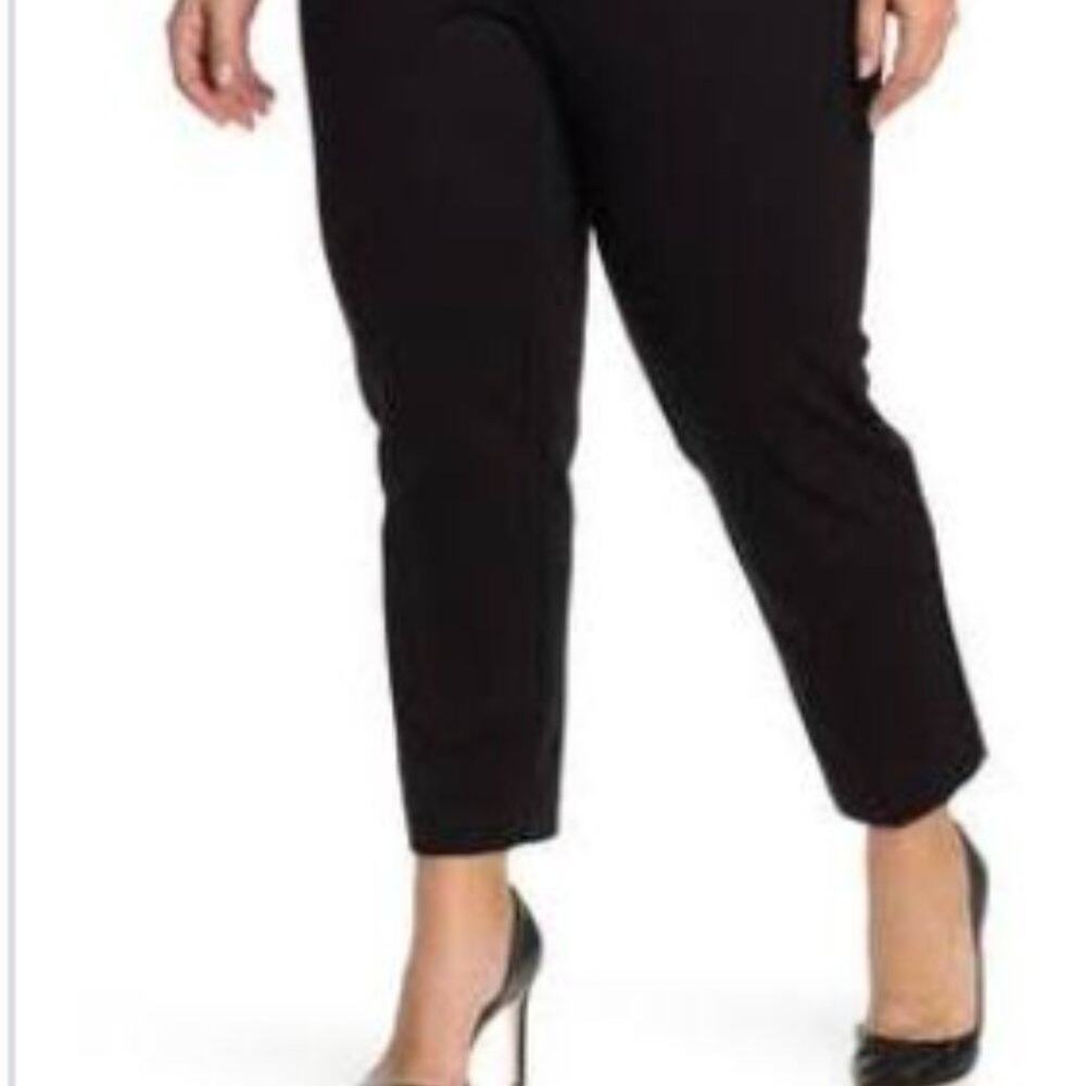 AMANDA AND CHELSEA Black White Grid Print Ankle Pants 16